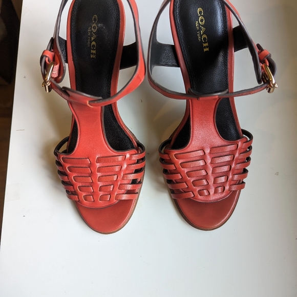 COACH Red Izzy Stiletto Heels - Picture 5 of 11